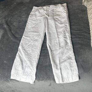 Athleta White Linen Wide Leg Pants